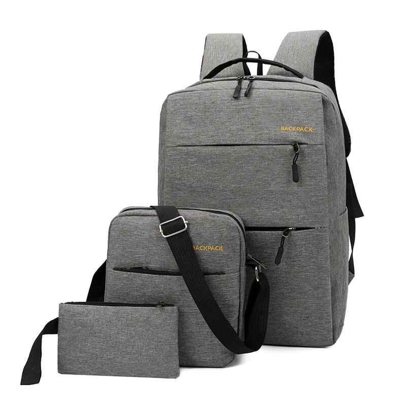 3pcs/lot School Backpack for Students Waterproof Oxford School Backpack Big Capacity Book Backpack: Gray