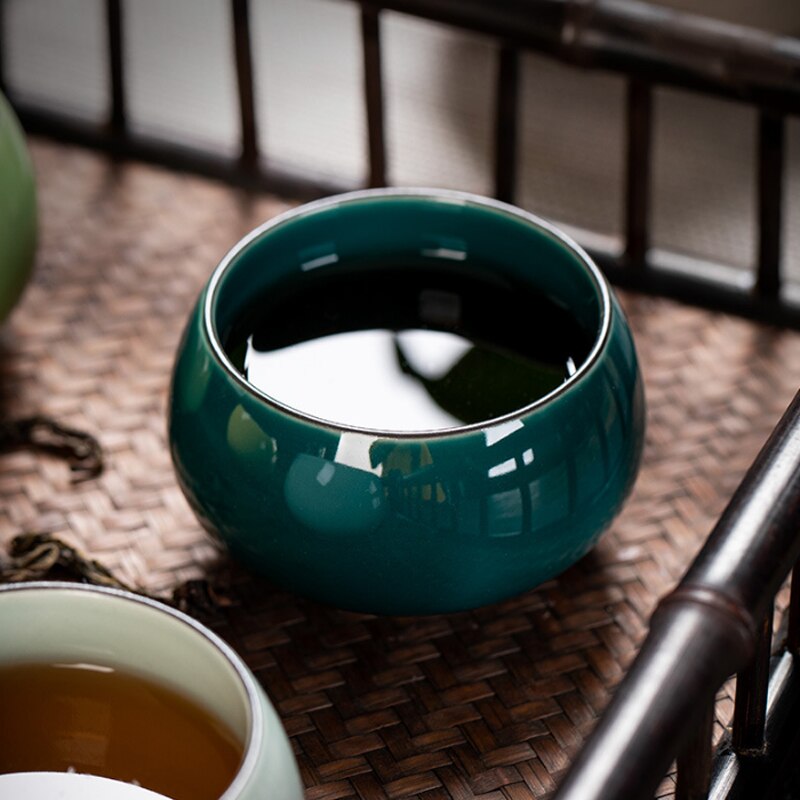Ceramic Tea Cup Rainbow Cup Individual Single Cup Tea Cup Chinese Kung Fu Tea Set Tea Bowl Household Tea Table Tea Cup