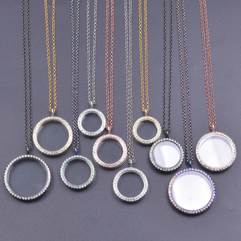 1Pc 25-40mm Clear Ronde Living Foto Medaillon Hanger Kettingen Diy Glas Gedenkteken As Glazen Urn medaillon Vrouwen Collares Sieraden