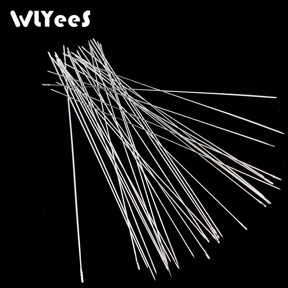 WLYeeS 30Stck Edelstahl werkzeug Perlen Nadeln für Einfädeln Schnur Schnur Werkzeug häkeln haken Schmuck Handwerk Machen Werkzeug Stifte DIY