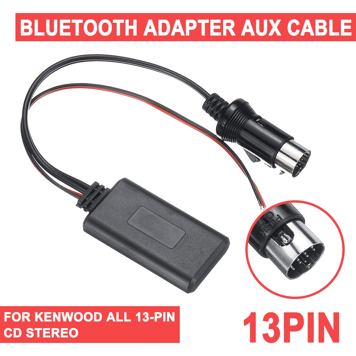 For kenwood all 13- pin cd stereo bil bluetooth modul audio aux kabel adapter mottaker bilelektronikk tilbehør