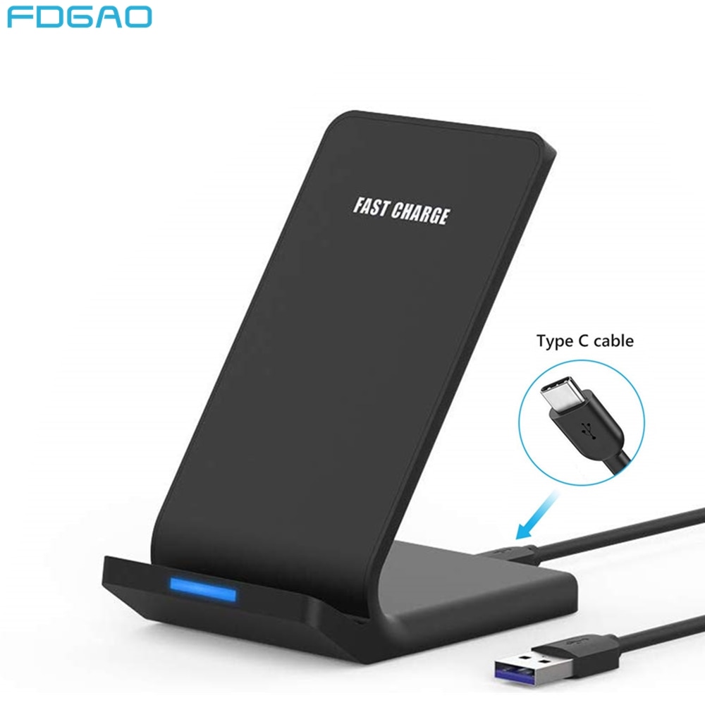 FDGAO 15W Qi chargeur sans fil USB type C câble 10W pour iPhone 11 Pro XR XS Max X 8 QC 3.0 support de charge rapide pour Samsung S10 S9