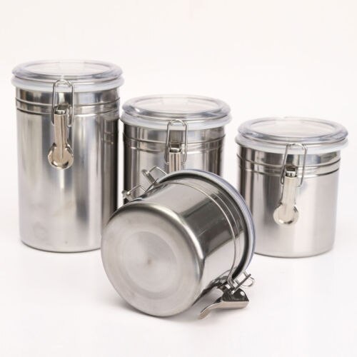 Stainless Steel Airtight Sealed Canister Coffee Bean Flour Tea Container Jar Box S-XL size