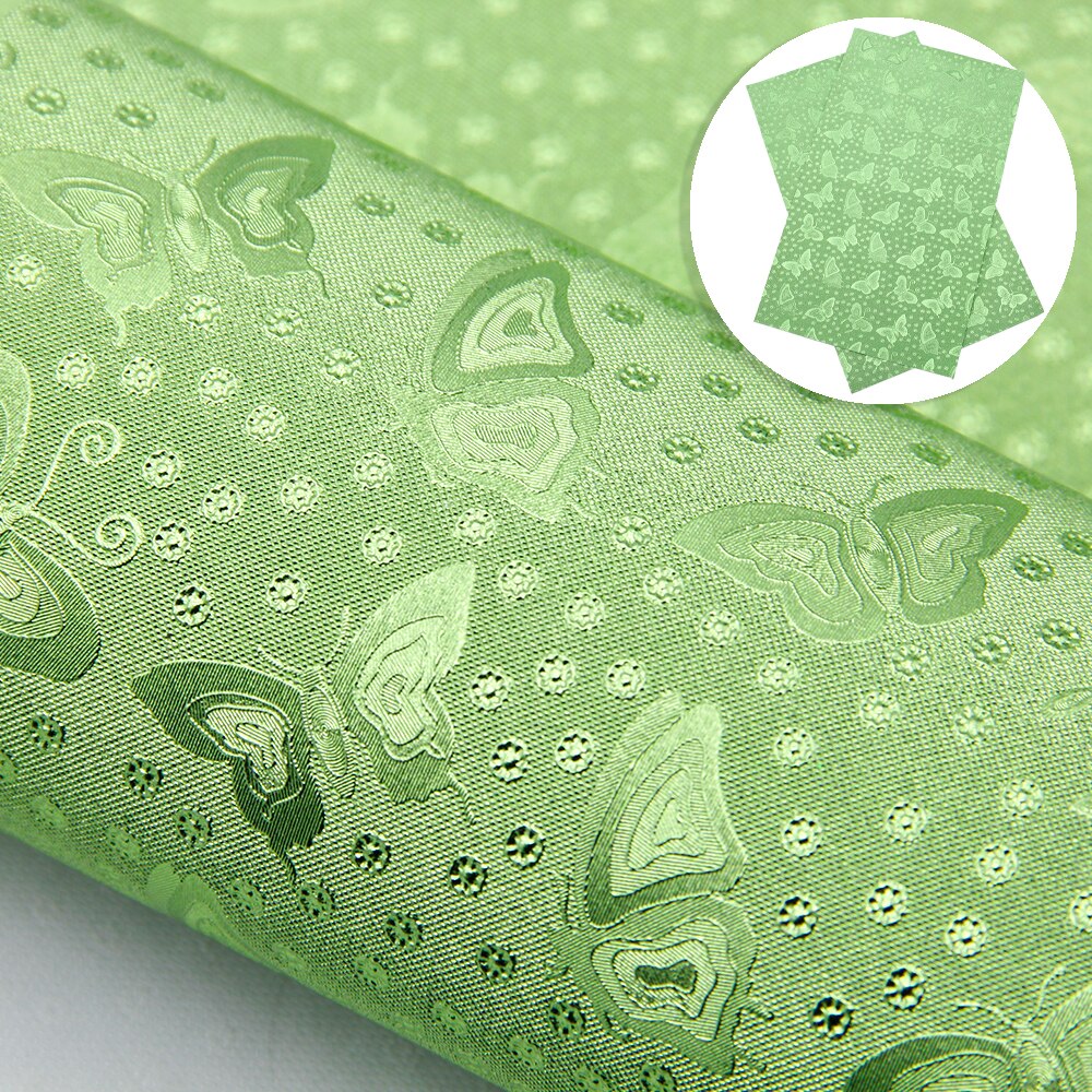 Bump Textured Faux Leather Sheets Butterfly Solid Color Synthetic Leather Fabric Roll 30x140cm for DIY Earrings Hair Bows Crafts: 10green