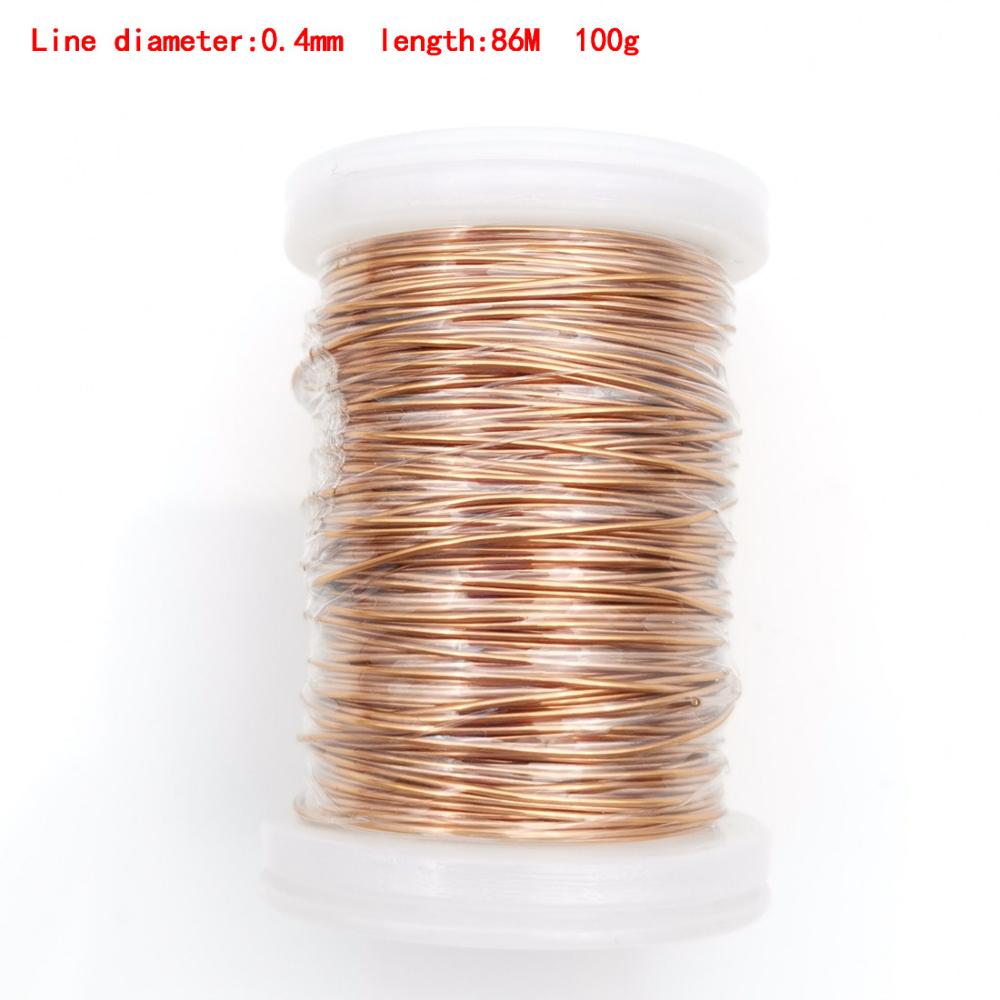 Qa -1-155 magnettråd 0.13mm 0.16/ 0.2 / 0.25mm 100g 2 uew emaljerad koppartråd magnetisk spolelindning elektromagnetisk induktion: 0.4mm 100g