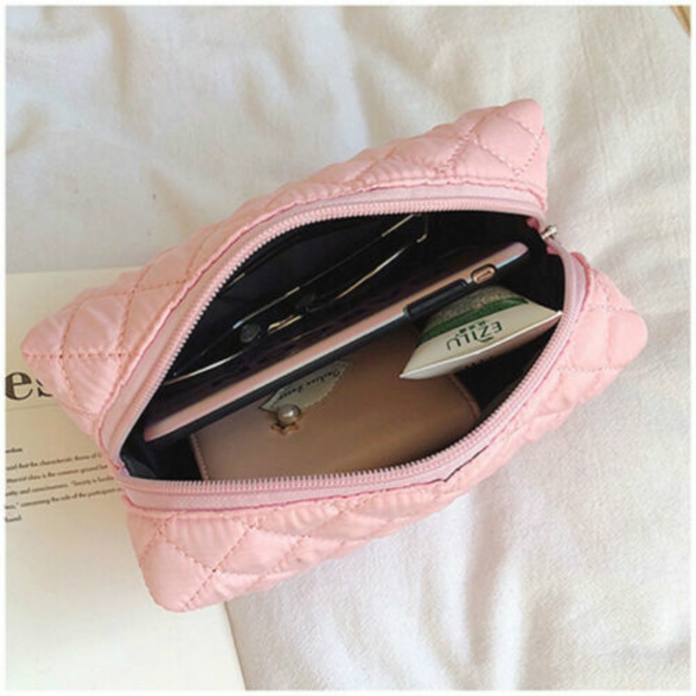 Vrouwen Cosmetische Zak Effen Multifunctionele Reizen Make Up Zakken Rits Make-Up Geval Pouch etui Rood Zwart