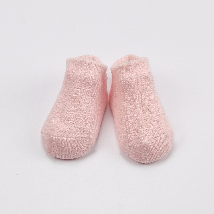 Babysokjes beenwarmers baby zomer korte mesh sokken gebreide holle katoenen net ademende sokken voor pasgeboren jongens kinderen: Roze / S 0-2y