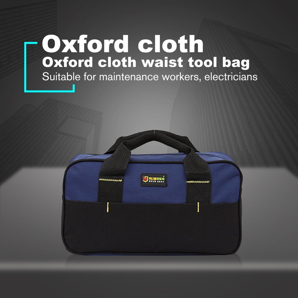 Stor kapacitet værktøjsposer håndtaske vandtæt oxford klud elektriker taske plast bund mænds skrå taske værktøj