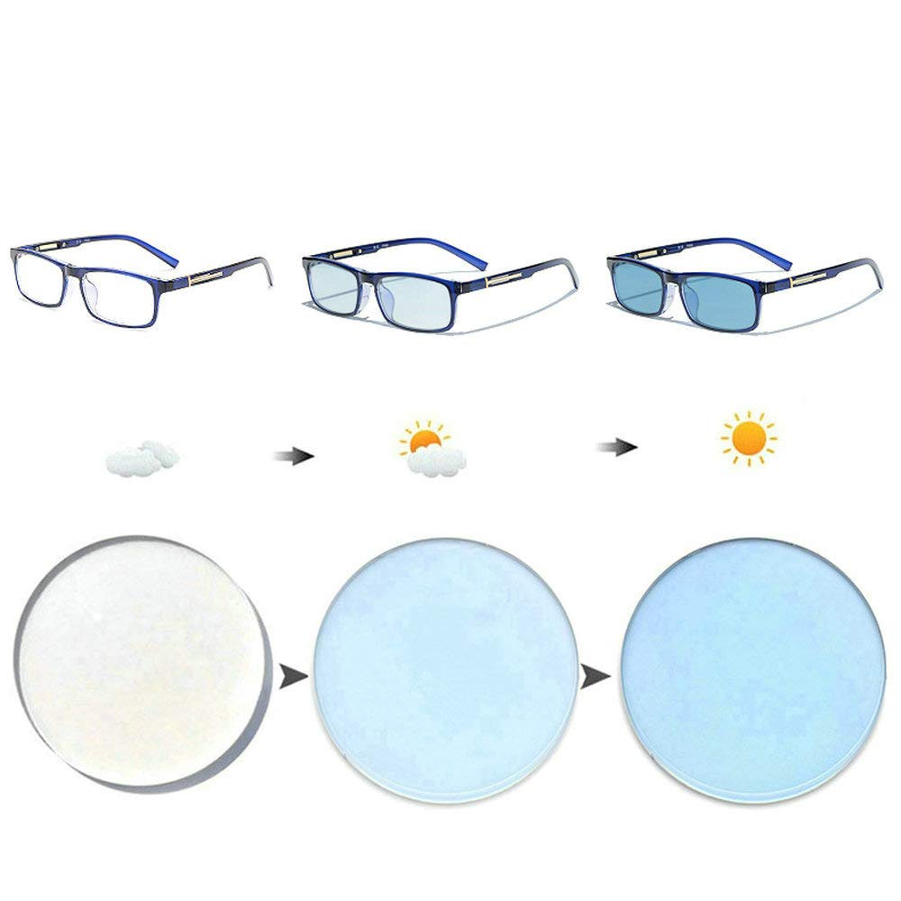 Mincl Business Full Frame Mannen Bril Bijziendheid Zon Meekleurende Blauw Lens TR90 Brilmontuur Uv4000 Met Doos fml