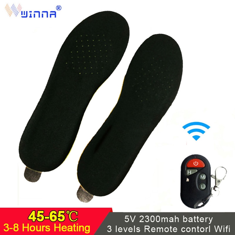 Winter Electric Heated Insoles Shoe 2300mAh Wifi Boot Foot Warmer with Remote Control Fabric Thermal Heating Insole for Skiing