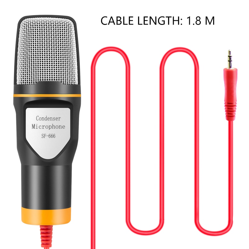 3.5mm Plug Condenser Microphone Home Stereo MIC With Desktop Tripod Anchor Live Microfone Singing Recording Mic for Podcast
