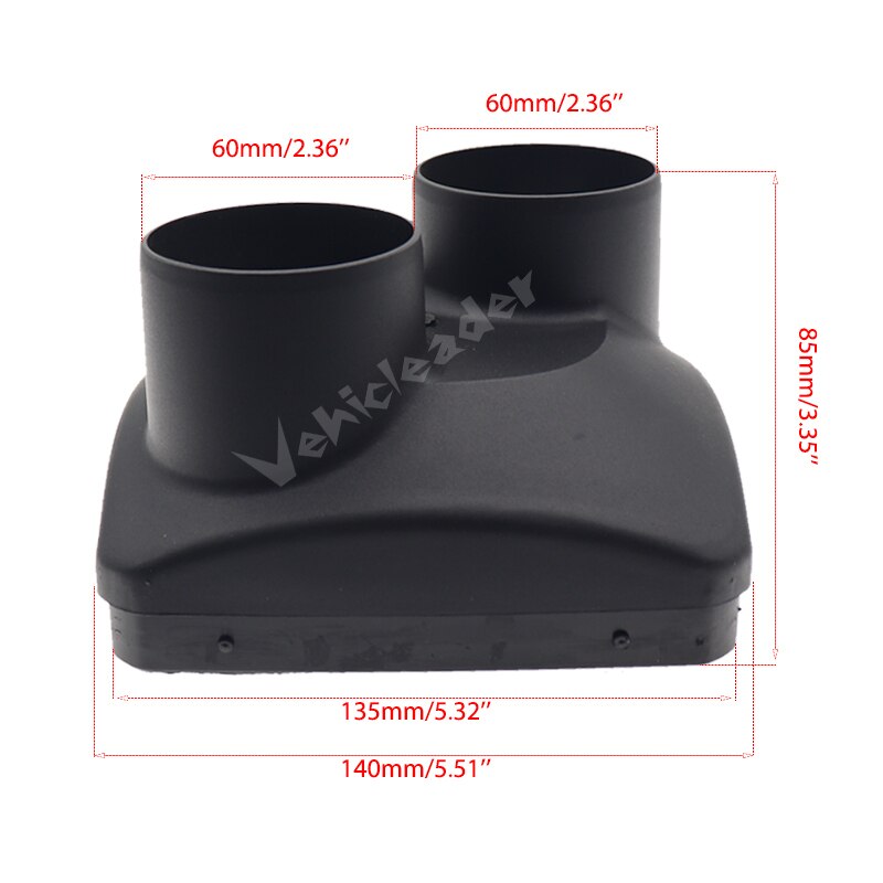 42/60/75/90mm ventilasjonsdeksel for luftutløp for 2kw / 5kw luftdiesel parkeringsvarmer deler til webasto varmeapparat for bilvogn buss campingvogn: 5kw dobbelt hull 60mm