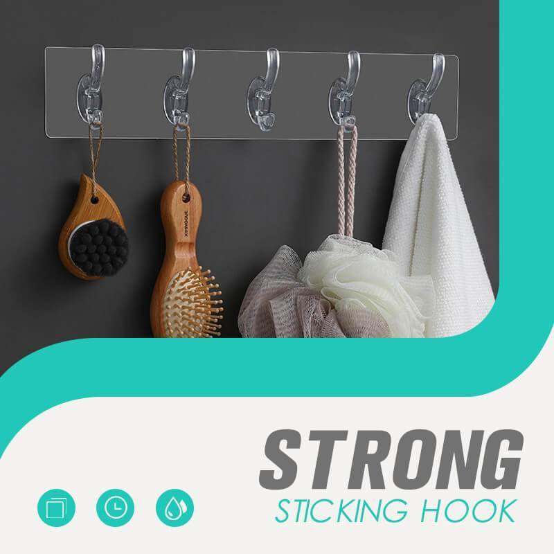 1pc Non-marquage Fort Collant Support De Crochet peu Encombrant multi-scènes poinçon Sans cuisine Salle De Bain Ménage Fort Collant Crochet: Transparent