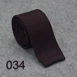Huishi Slanke Mode Gebreide Banden Voor Mannen 5.5 Cm Solid Blauw Rood Gebreide Tiegreen Gebreide Tie Brown Gebreide Ties: 34