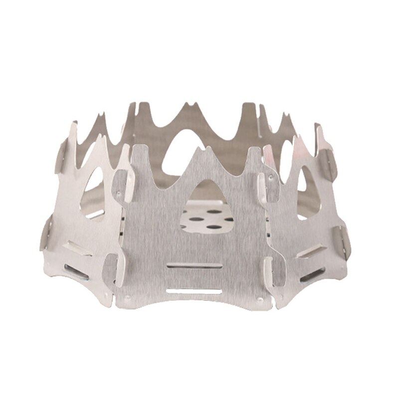 Portable Backpacking Stove Stainless Steel Folding Wood Stove Outdoor Wood Burning Stove Mountaineering Camping Tools