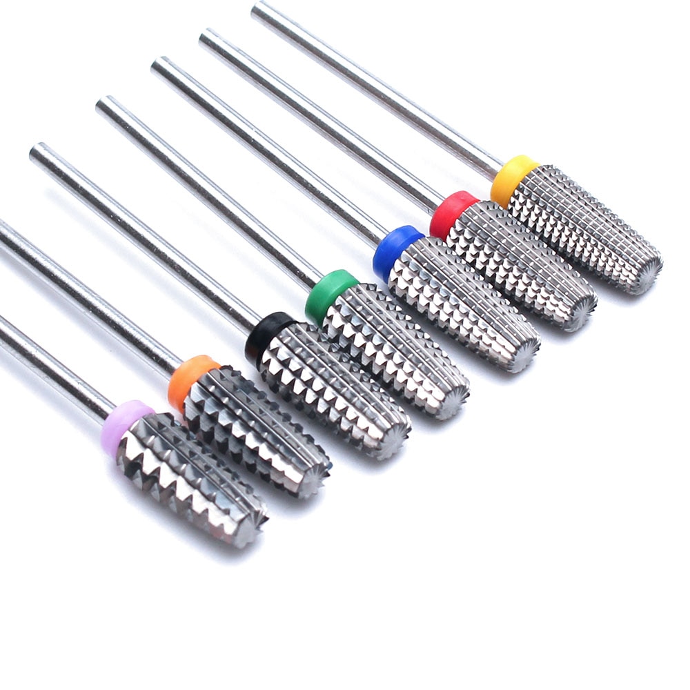 1PCS 5 in 1 Tapered Safety Carbide Nail Drill Bits With Cut Milling Cutter for Manicure Remove Gel Nails Salon Accessories