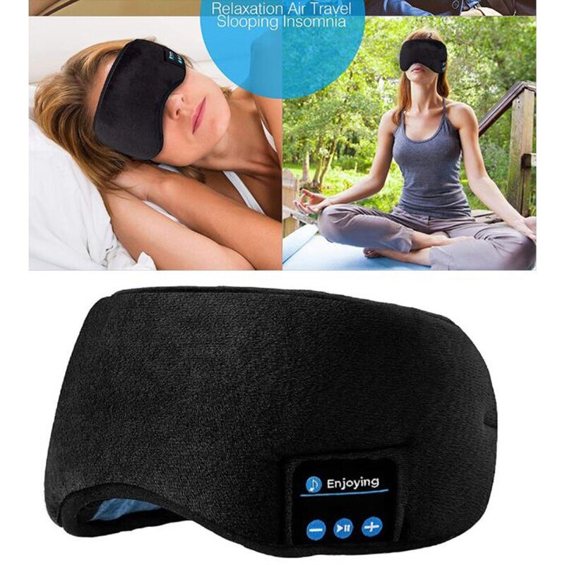 Slaapkoptelefoon bluetooth oogmasker, draadloze bluetooth 5.0 koptelefoon muziek reis slaapkoptelefoon slaapmasker