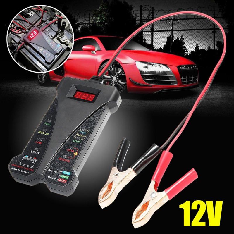 Mini 12v testador de bateria carro alternador testador digital 8 luzes led display ferramenta diagnóstico do carro testador bateria automóvel para carro