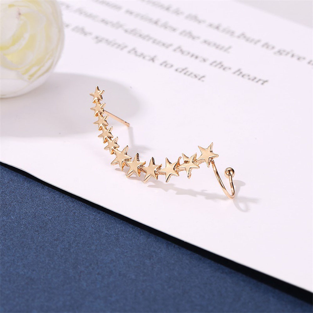 Mode Gouden Kleur Ster Vorm Lange Oor Manchetten Bohemian Clip Op Oor Manchet Voor Vrouwen Earring Clips Sieraden