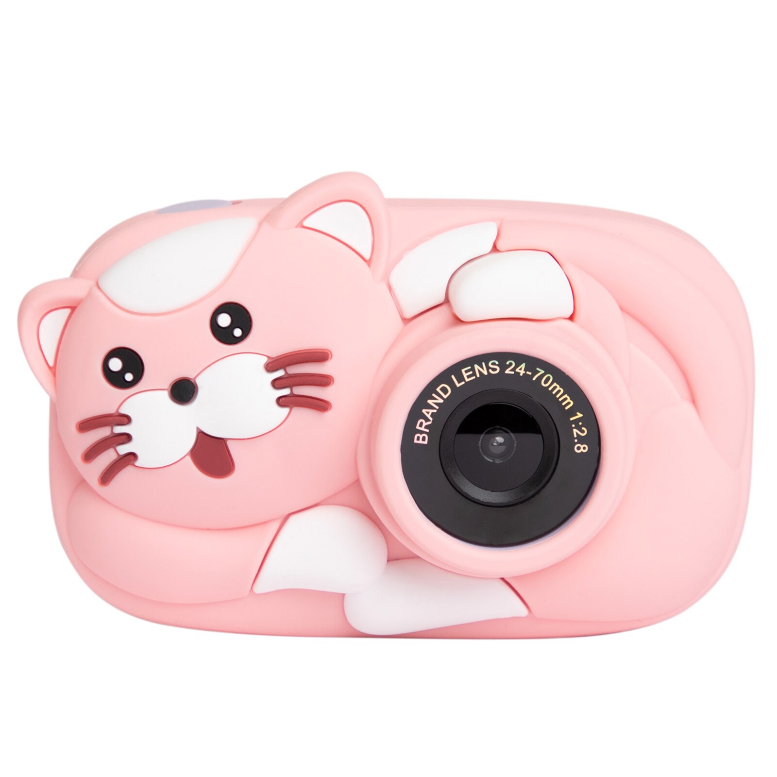 Christmas Children 2600W HD Digital Camera Cute Cartoon Bear Shape 2.4 Inches IPS Screen Mini Camera Toy For Kids: Pink