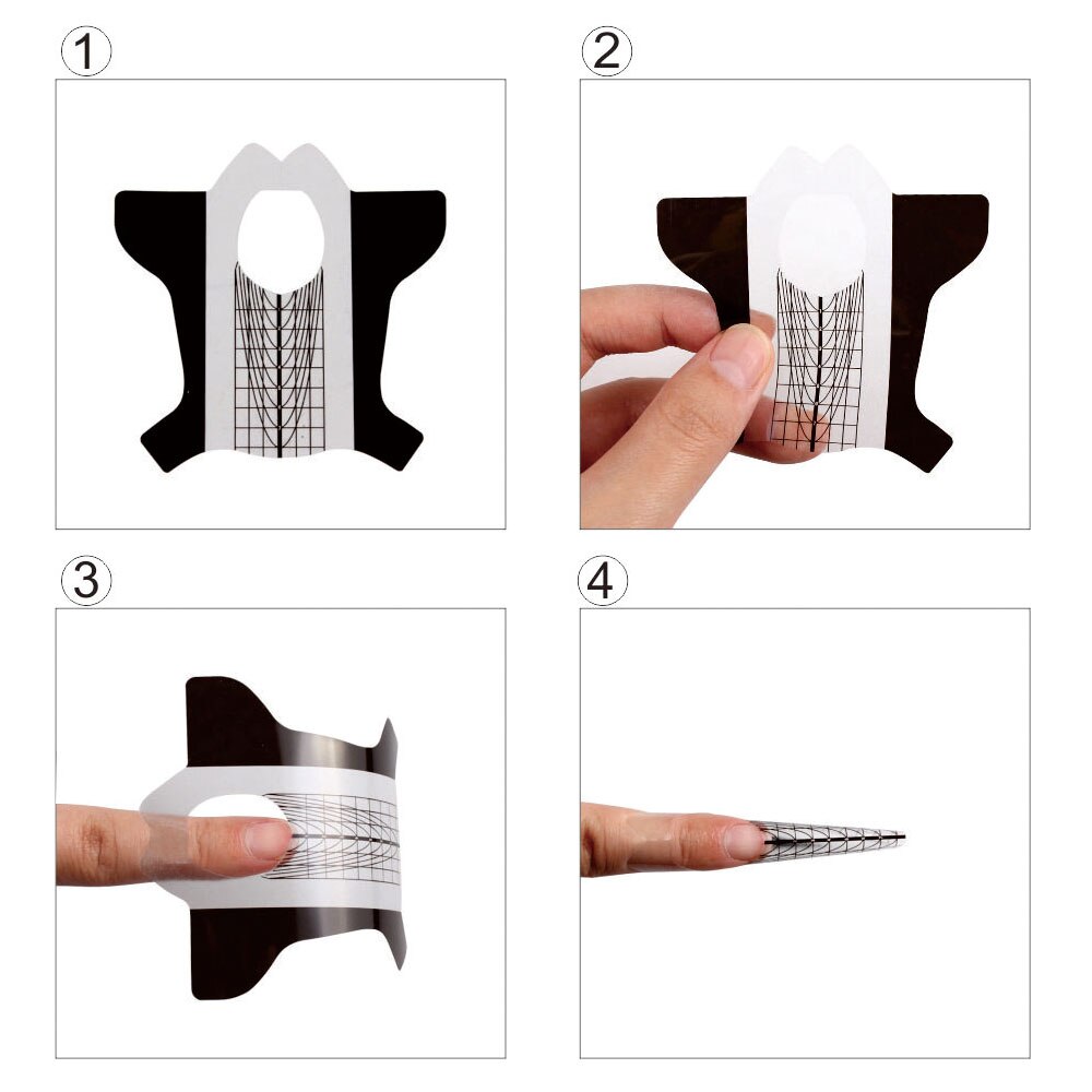 Nail Forms White-black Extension Acrylic Builder Form Guide For Nail Extension Stencil Manicure Tools