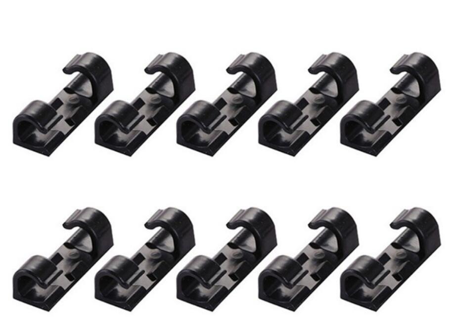 VIP Kabel Veranstalter Draht Wickler Silikon binden Fixer Draht Verwaltung Schnur Clip Büro Schreibtisch Telefon Kabel Halfter: Schwarz / 80 Stck