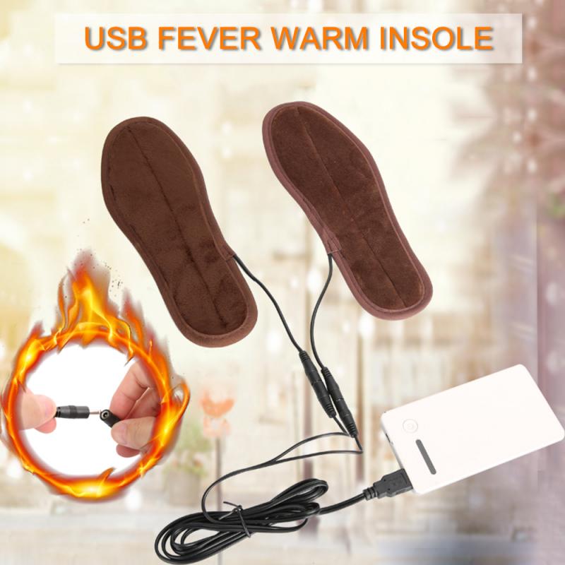 Winter Schoen Inserts Usb Opgeladen Elektrische Inlegzolen Voor Schoenen Boot Keep Warm Met Bont Voet Pads Sport Verwarmde Inlegzolen