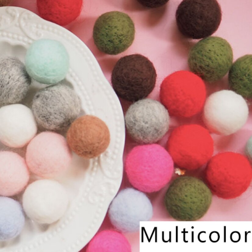 10pcs 2cm Felt Pompom Balls DIY Craft Handmade Wool Ball Accessories for Sewing Kids Room Hanging Mixed Color Home Decoration: 18