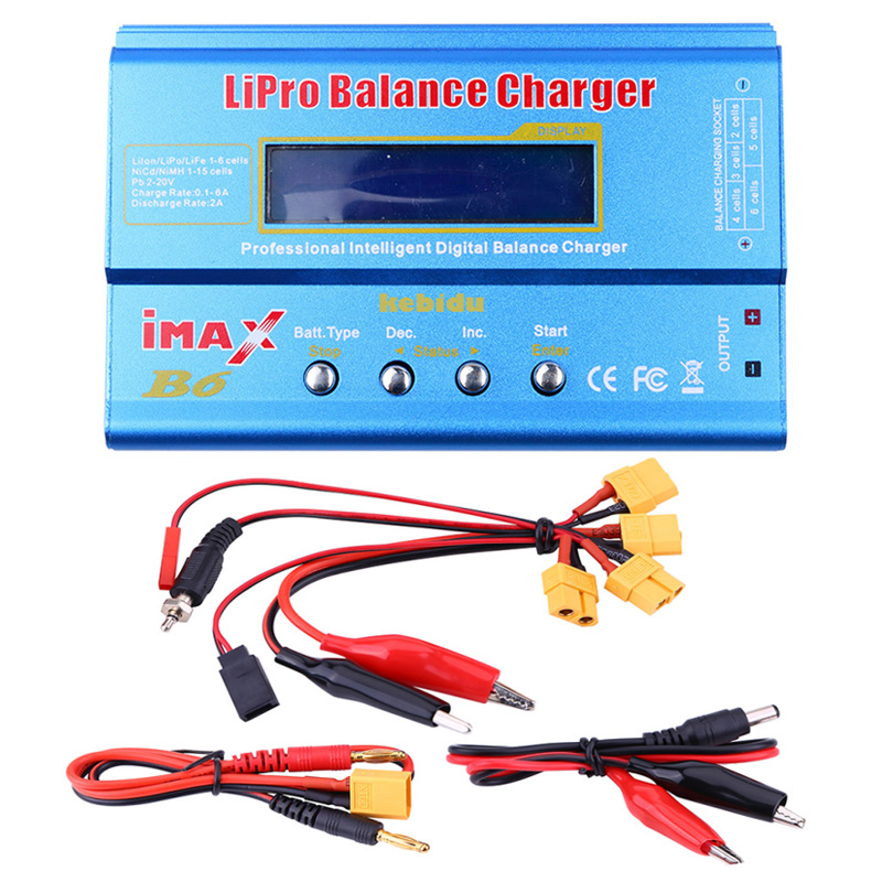 Chargeur Lipo IMAX B6 80W, prise T/Tamiya/XT60 pour batterie NiMh Li-ion ni-cd Lipo, déchargeur d'équilibre + adaptateur 12V 5A pour chargeur Rc