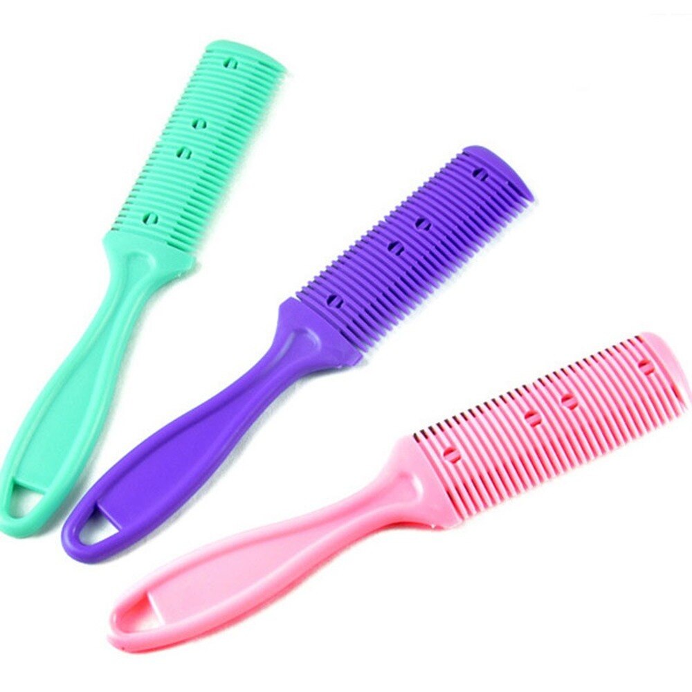 Peine para cortar el pelo con cuchillas de afeitar, cortador de pelo, herramienta de adelgazamiento, peluquero herramienta, herramientas de estilismo DIY para salón de pelo, 1 ud.