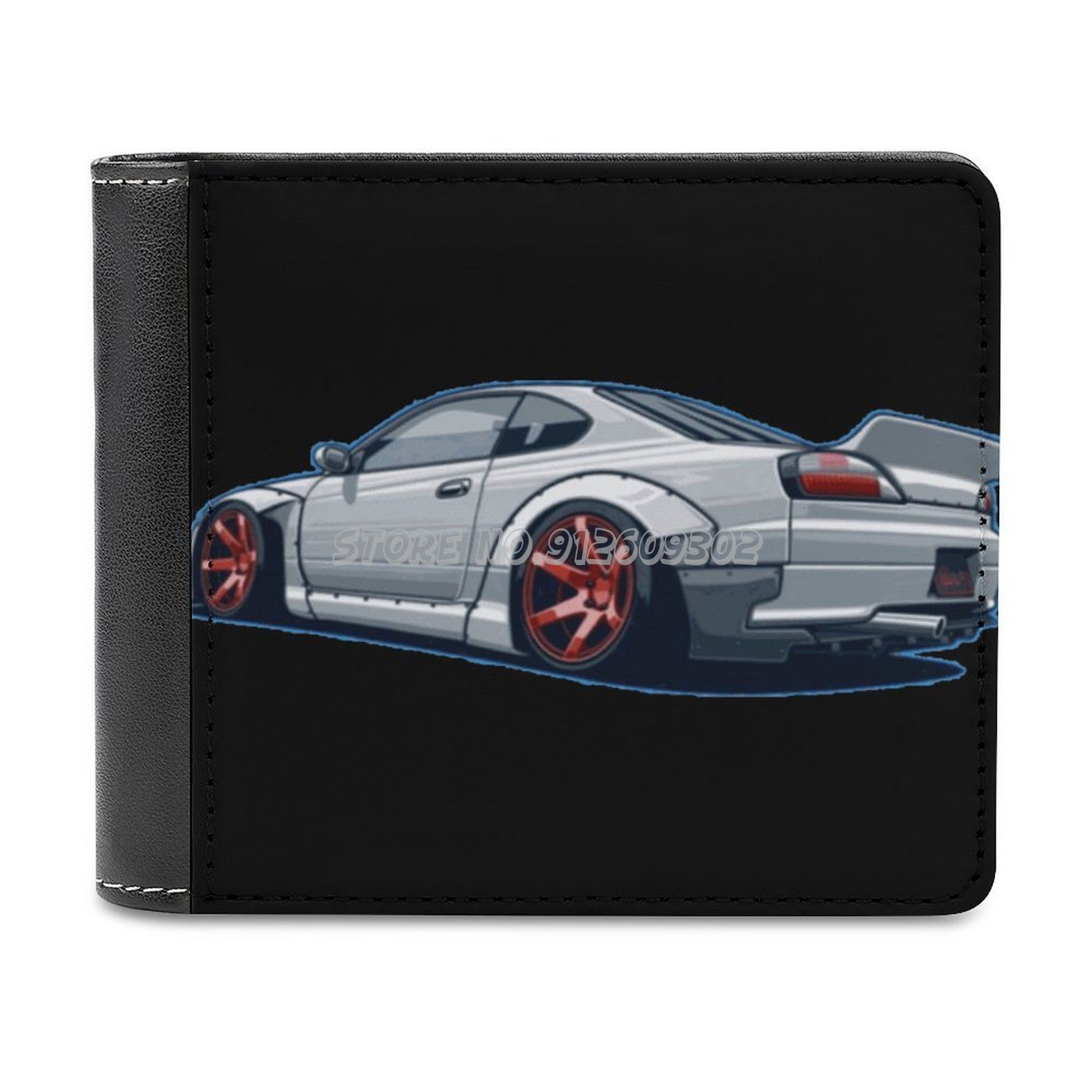 S14 Men&#39;s Wallet Leather Purse Holder Credit Card Short Wallet S15 Silvia Nissan S14 Skyline Car Sports Car Jdm Japanese: Default Title