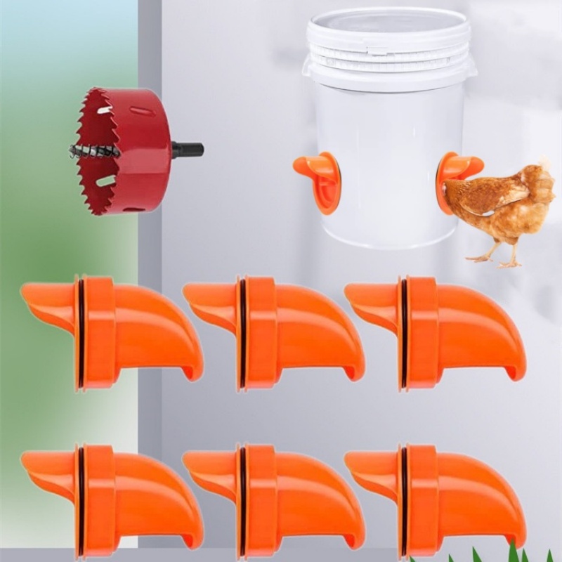 Poultry Automatic Gravity Feeder DIY Rainproof Feeder Port Kit for Bucket Tank Barrels Bins Gravity Feed Kit Troughs Opener Tool