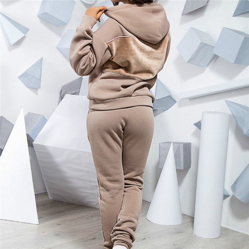 Women Tracksuit Autumn Winter Volleyball Set Long Sleeve Loose Sweatshirts Sweatpants Casual Suit Two Piece Set Women Sportswear