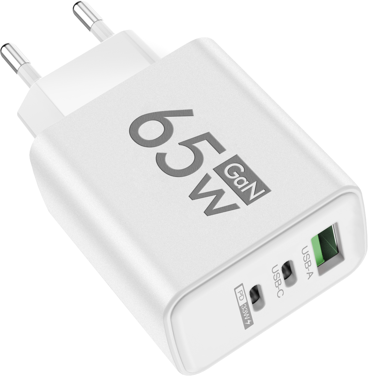 Totaal 65W GaN USB-oplader 3 poorten Snel opladen Type C Telefoonoplader Adapter Snelle wandoplader voor iPhone Samsung Xiaomi Huawei: IL