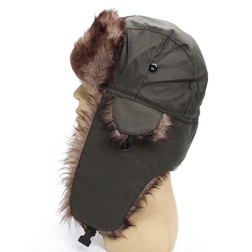 Unisex Winter Hat Trapper Russian Trooper Earflap Hat Winter Keep Warm Ski Hat Men Women Faux Fur Bomber Hats