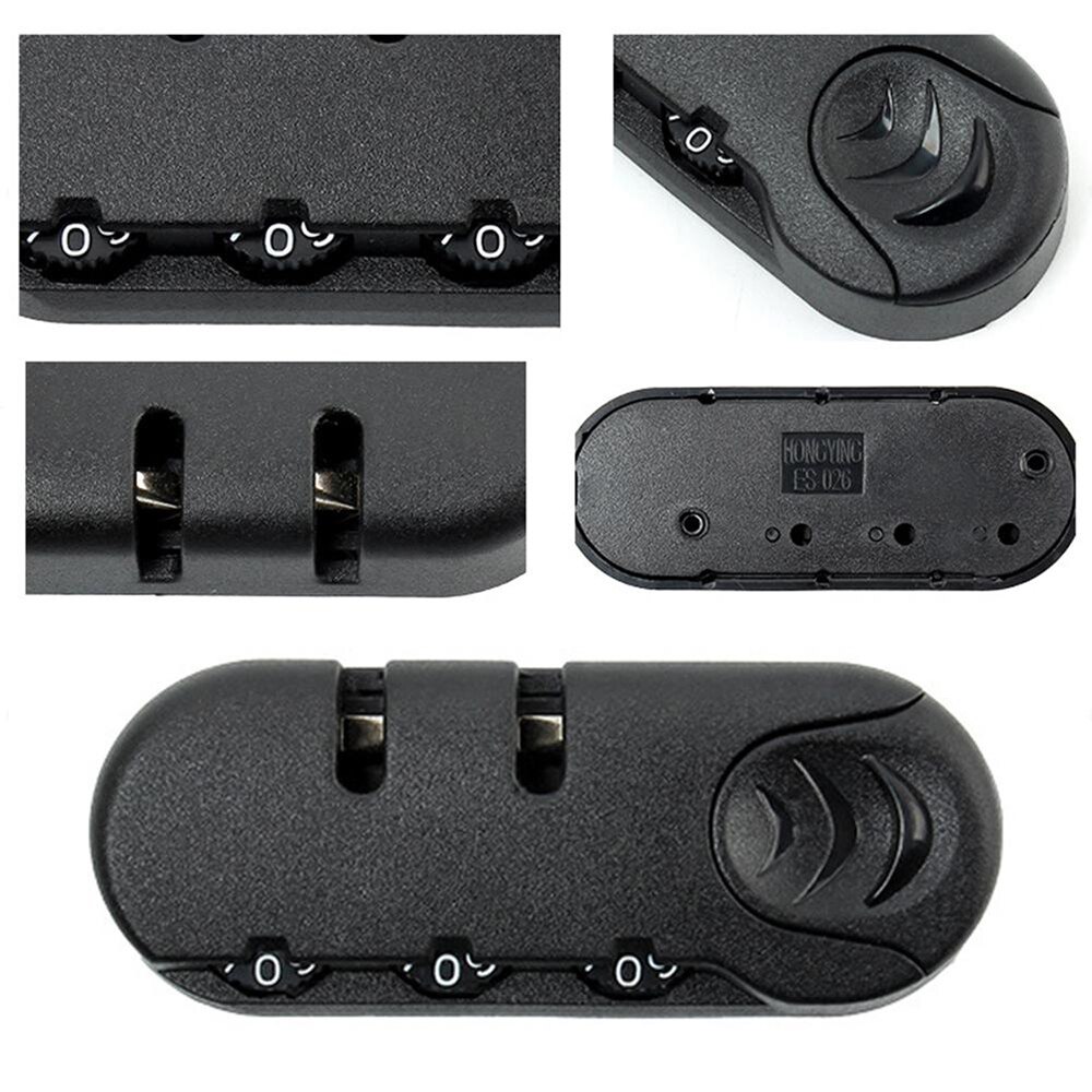 3 Cijfercombinatie Hangslot Voor Reizen Bagage Koffer Codeslot Zwart Vaste Lock Anti-Diefstal Tas Accessoires Lock
