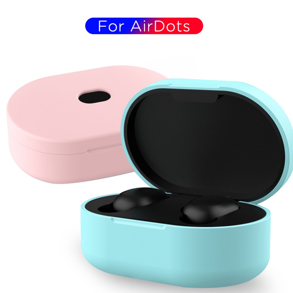 Funda de silicona para auriculares Xiaomi Redmi AirDots, carcasa para auriculares inalámbricos por Bluetooth, TWS, 1, 2 cajas