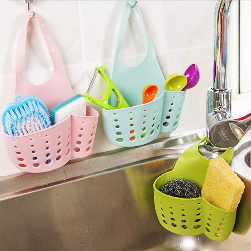 Cesta colgante de cocina, cestas de almacenamiento colgantes, estante de drenaje de esponja de jabón para baño ajustable, recipiente de cocina para escurrir