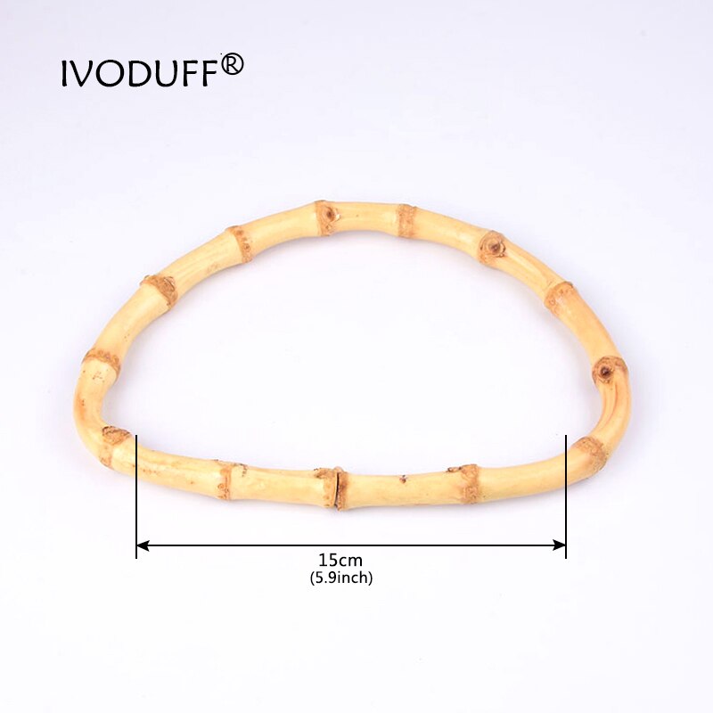 2pcs Bag Handle, D shape Bamboo Handle Making Bags Craft, Bag Accessories For DIY