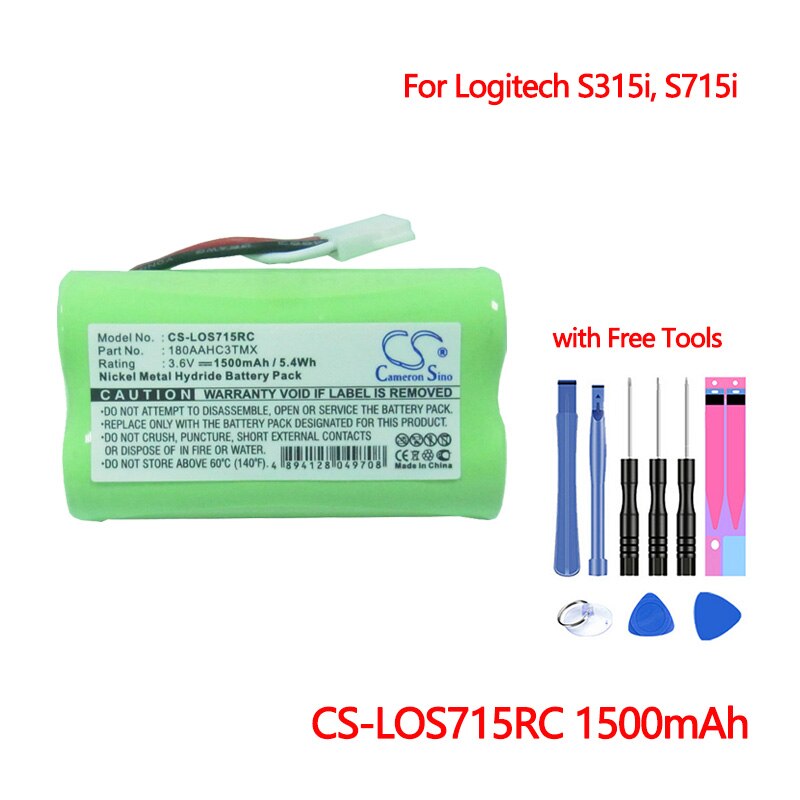 Bluetooth Speaker Battery CS-LOS715RC For Logitech S315i, S715i Replacement Factory Price Ni-MH Battery 1500mAh