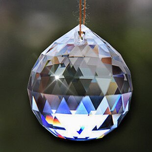 20/30/40mm cor múltipla bola de iluminação cristal feng shui lâmpada prisma bola arco-íris sun catcher casa decoração festa casamento ornamento: 40mm Clear