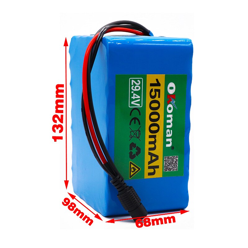 7S5P 24v 15Ah Battery pack 250w 29.4V 15000mAh Lithium-ion battery Suitable for wheelchair motor power battery pack with BMS
