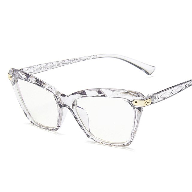 Lunettes anti-lumière bleue œil de chat pour femmes, monture noire, verres transparents, bloquant la lumière bleue, pour ordinateur: Gris