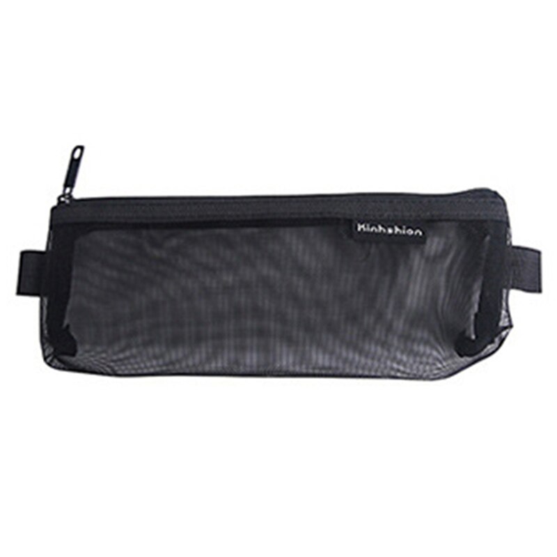 1Pc Nylon Mesh Potlood Gevallen Eenvoudige Stijl Pencilcase School Pen Geval Levert Kawaii Etui Voor Kantoor Doos Potloden pouch: BK-S