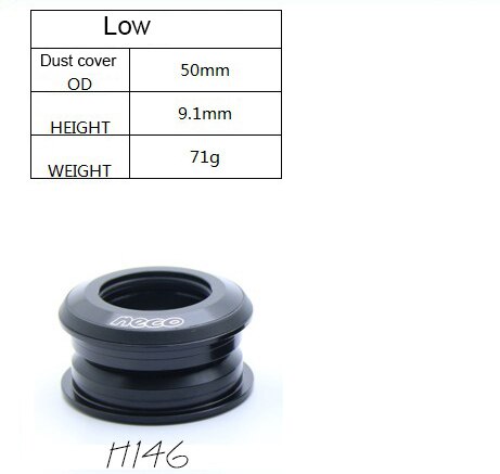 Neco bike Headset 44 44MM ZS44 28.6 30 1 1/8 Semi-Integrated Threadless H146 Retainers Fixed Gear Road Bike Headset MTB: short cup