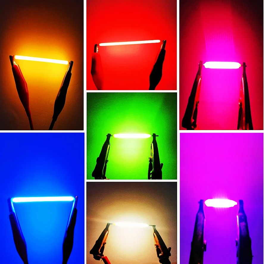 10PCS 3V COB LED Filament Edison Bulb Lamp Parts Incandescent Light Diodes Accessories Multicolour Lighting Decoration