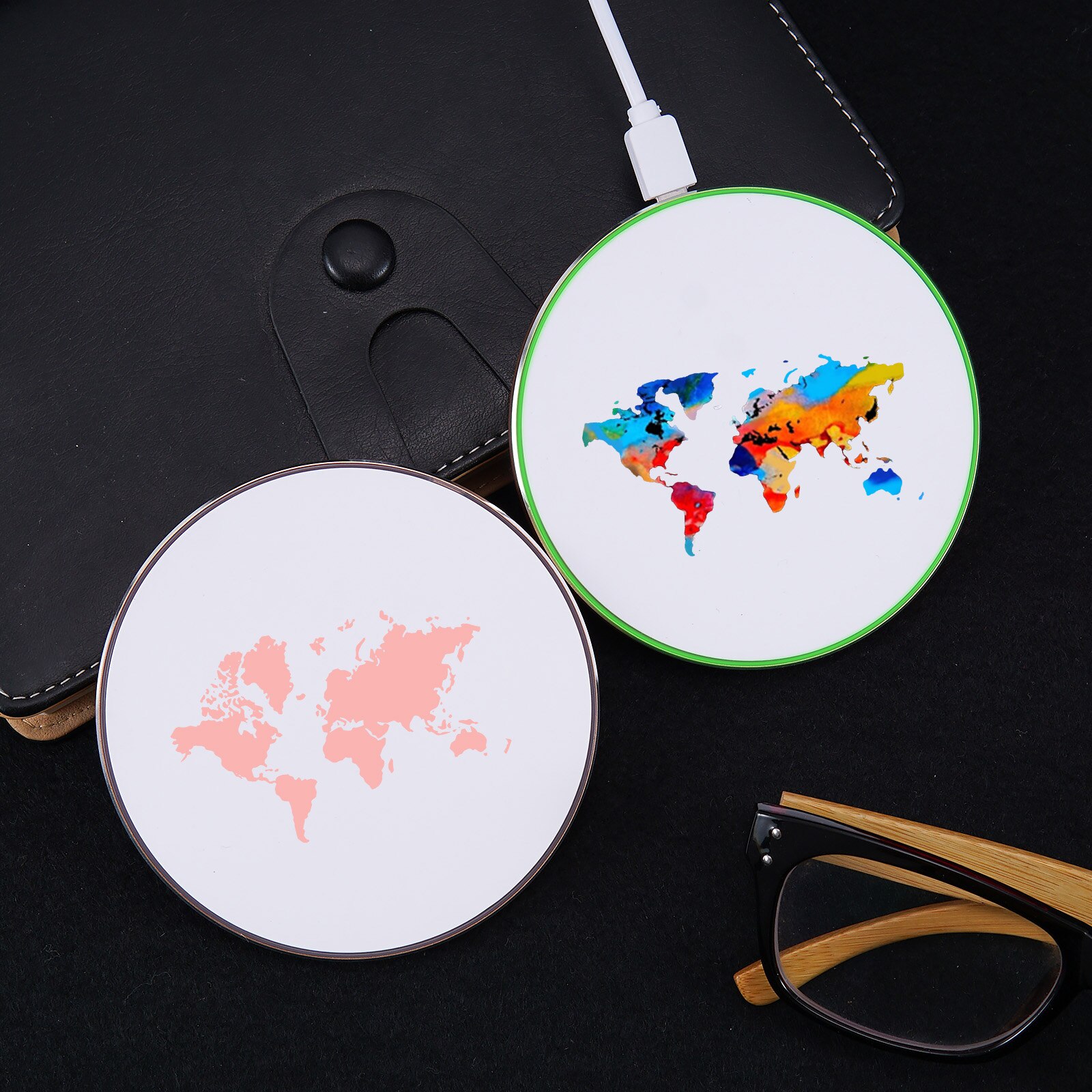 Carte du monde drôle 10W Qi chargeur sans fil pour iPhone 11 Pro 7 XS MAX X XR Induction chargeur rapide pour Samsung S20 Xiaomi mi 9