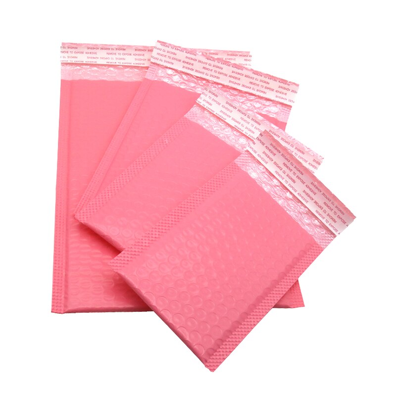 50pcs Express Packing Bag Bubble Envelope Pink Mail Envelope Lined Polymail Bag Self-sealing Book and Magazine Packing Bag
