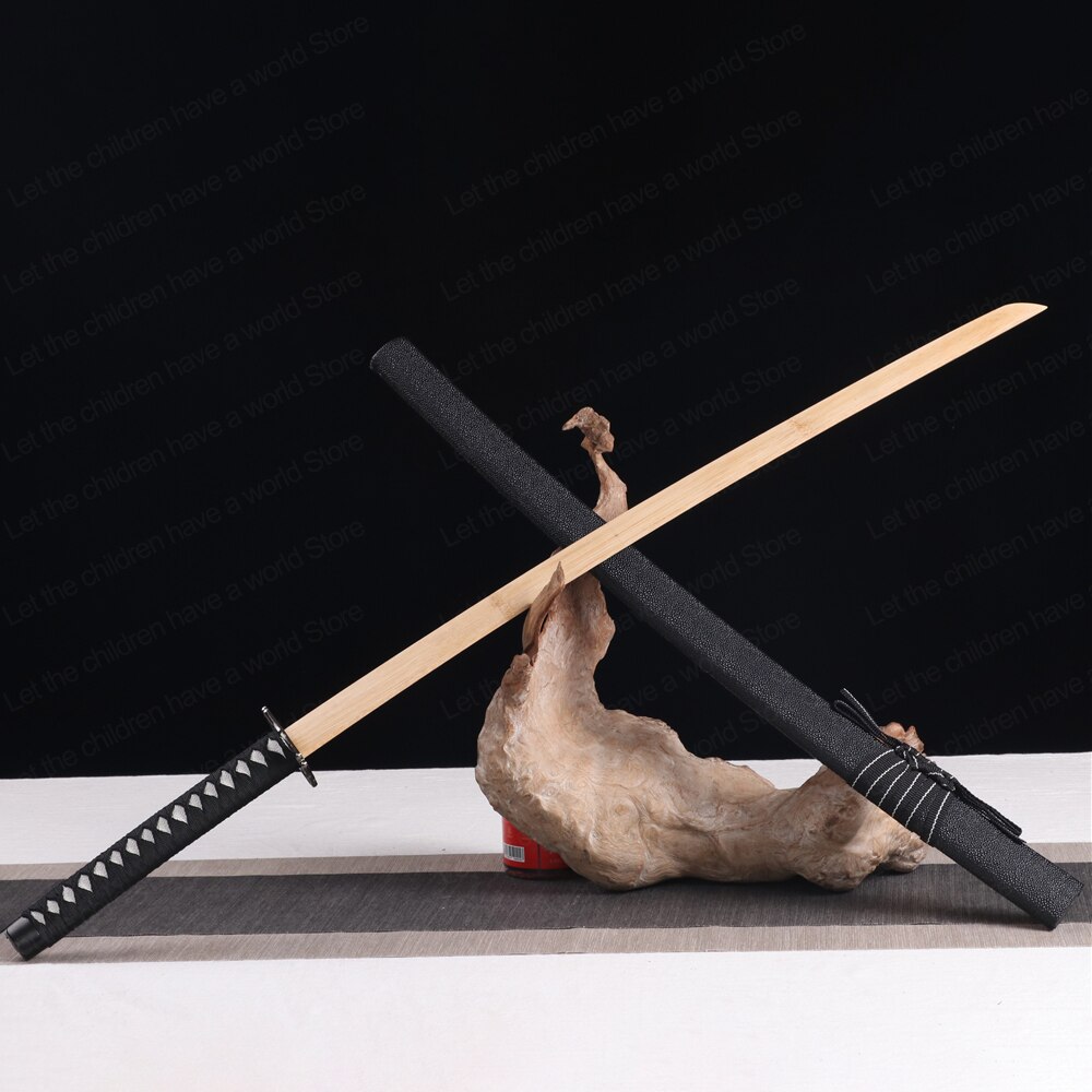 102Cm Iaido Tatsu Yamashiro Houten Zwaard Props Pu Lederen Wrapped Solid Hout Schede Legering Fittingen