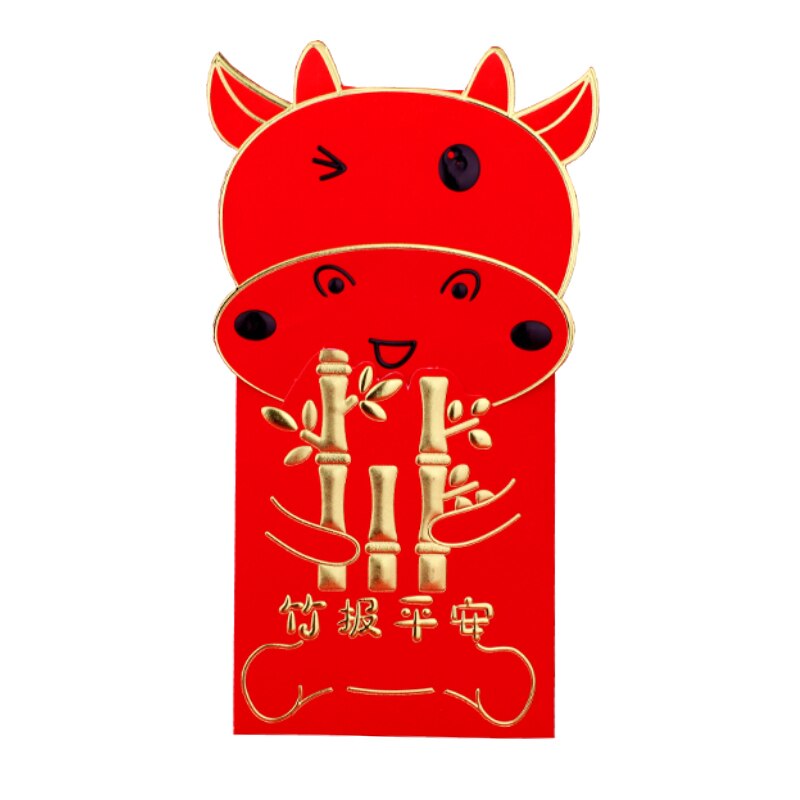 12 Pcs Jaar Van De Os Lange Szie Chinese Jaar Rode Envelop